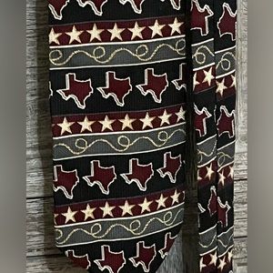 TEXAS Lone Star State silk necktie Robert Stock 60"